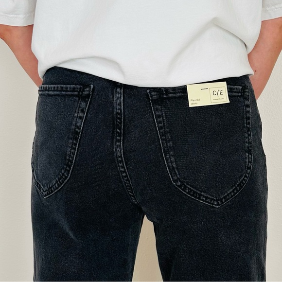 New Current/Elliott pleated high rise gravity black denim jeans - Picture 11 of 16